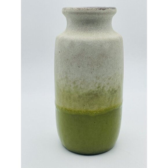 A West German Fat Lava Vase by Scheurich Green Cream Two Tone 213-20. - Picture 2 of 8